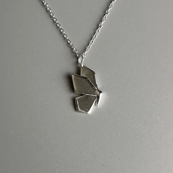 Sterling Silver Origami Butterfly Necklace Waterproof and Anti-Tarnish - Picture 3 of 6